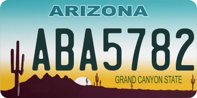 AZ license plate ABA5782