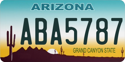 AZ license plate ABA5787