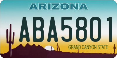 AZ license plate ABA5801