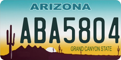 AZ license plate ABA5804