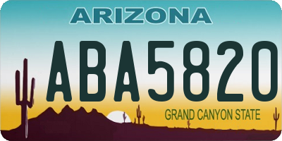 AZ license plate ABA5820