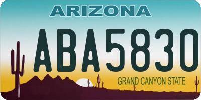 AZ license plate ABA5830