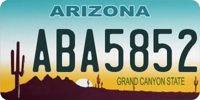 AZ license plate ABA5852