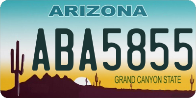 AZ license plate ABA5855