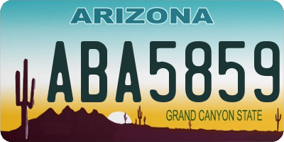 AZ license plate ABA5859