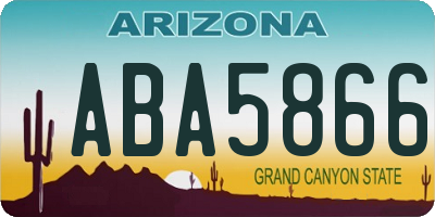 AZ license plate ABA5866