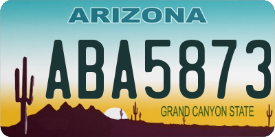 AZ license plate ABA5873