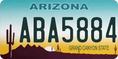 AZ license plate ABA5884