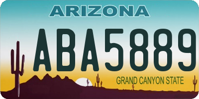 AZ license plate ABA5889