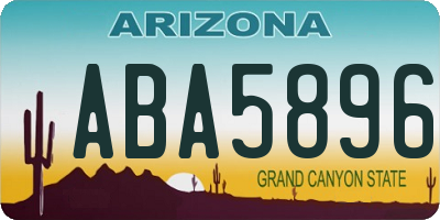 AZ license plate ABA5896