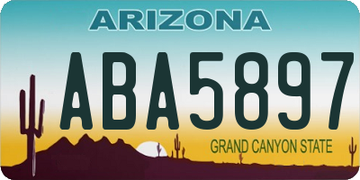 AZ license plate ABA5897
