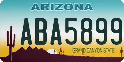 AZ license plate ABA5899