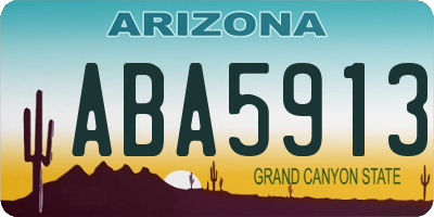 AZ license plate ABA5913