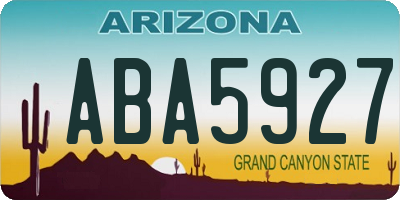 AZ license plate ABA5927