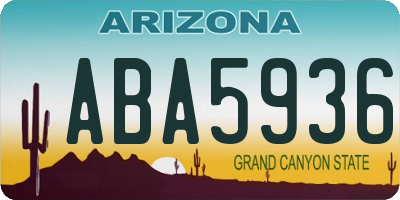 AZ license plate ABA5936