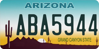 AZ license plate ABA5944