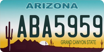 AZ license plate ABA5959