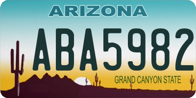 AZ license plate ABA5982