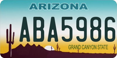 AZ license plate ABA5986