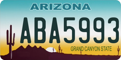 AZ license plate ABA5993