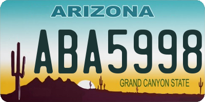 AZ license plate ABA5998