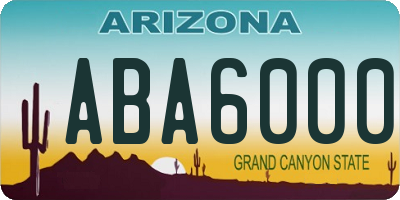 AZ license plate ABA6000