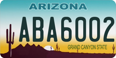 AZ license plate ABA6002