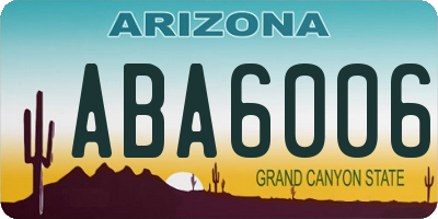 AZ license plate ABA6006