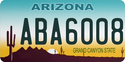 AZ license plate ABA6008