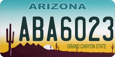 AZ license plate ABA6023
