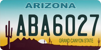 AZ license plate ABA6027