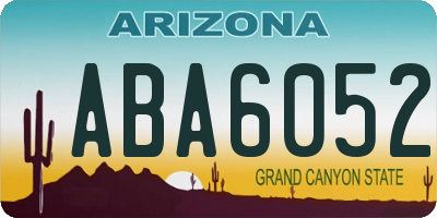 AZ license plate ABA6052