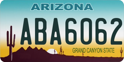 AZ license plate ABA6062