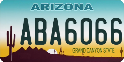 AZ license plate ABA6066