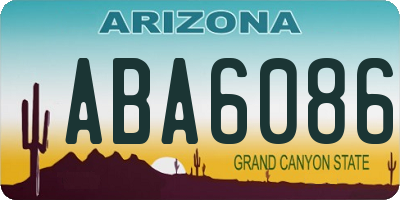 AZ license plate ABA6086