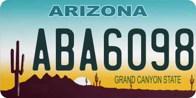 AZ license plate ABA6098