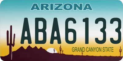 AZ license plate ABA6133
