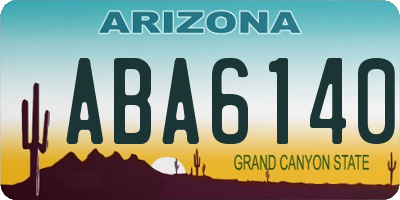 AZ license plate ABA6140