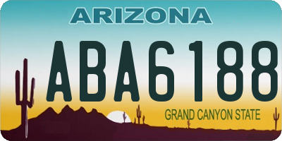 AZ license plate ABA6188