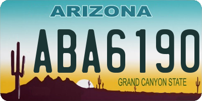 AZ license plate ABA6190