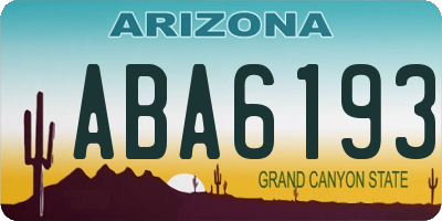 AZ license plate ABA6193