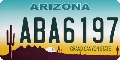 AZ license plate ABA6197
