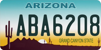 AZ license plate ABA6208