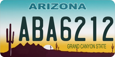 AZ license plate ABA6212