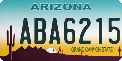 AZ license plate ABA6215