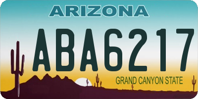 AZ license plate ABA6217