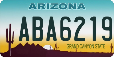AZ license plate ABA6219