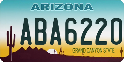 AZ license plate ABA6220