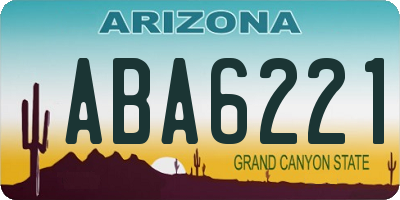 AZ license plate ABA6221