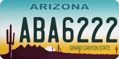 AZ license plate ABA6222